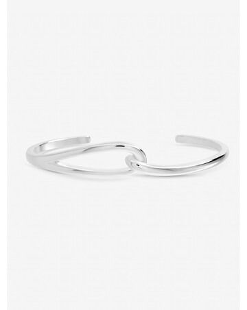 Inicio Sterling Silver Plated Polished Open Link Cuff - Gift Pouch