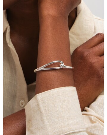 Inicio Sterling Silver Plated Polished Open Link Cuff - Gift Pouch