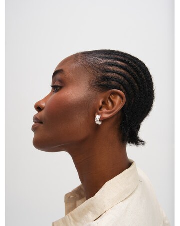 Inicio Sterling Silver Plated Satin Braided Hoops