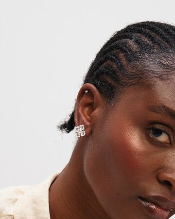 Inicio Sterling Silver Plated Satin Clover Stud Earrings