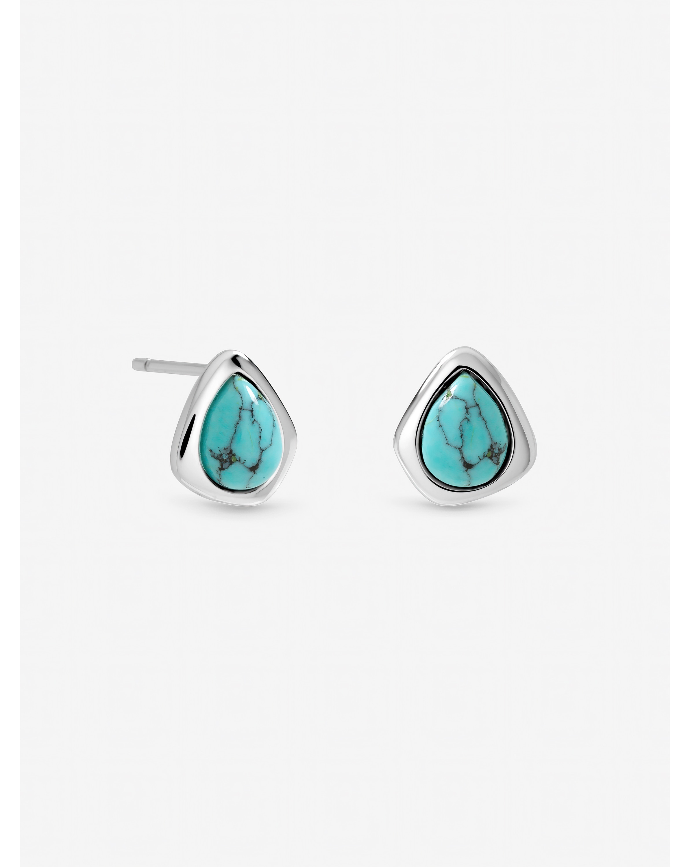 Sterling Silver Plated Turquoise Studs