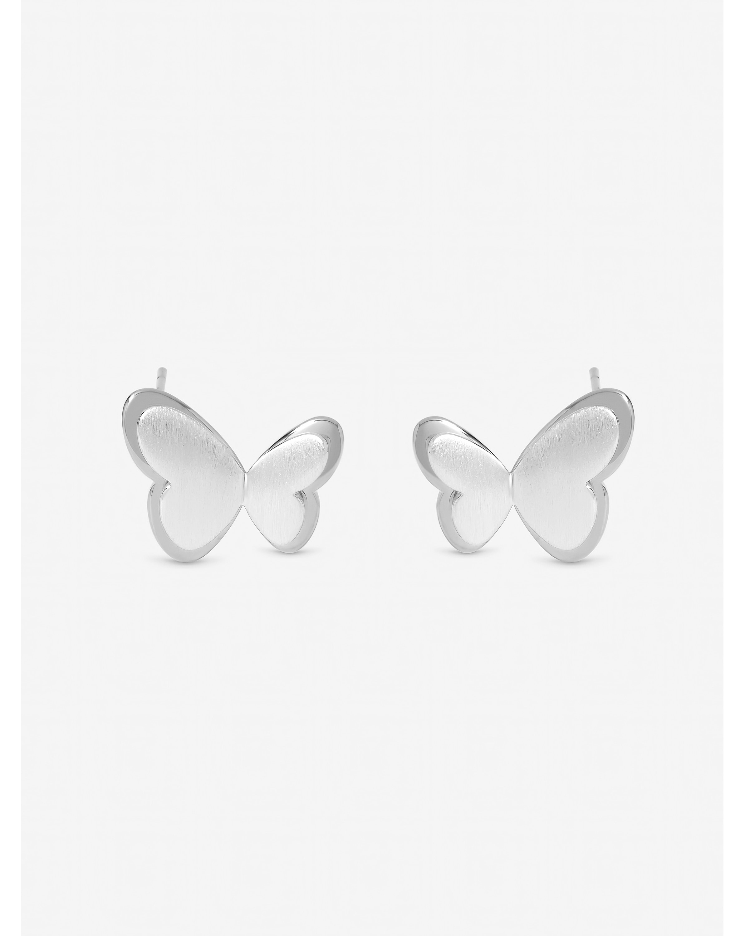 Silver Plated Satin Butterfly Earrings