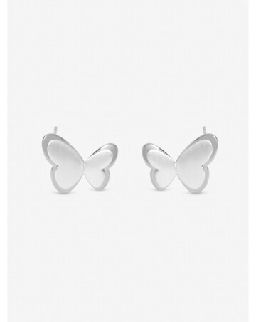 Inicio Sterling Silver Plated Satin Butterfly Earrings