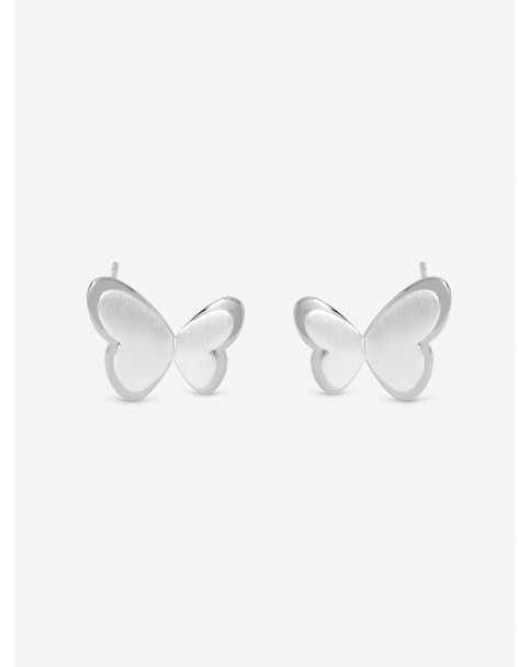 Inicio Sterling Silver Plated Satin Butterfly Earrings