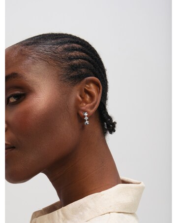 Inicio Sterling Silver Plated Celestial Star Hoop Earrings