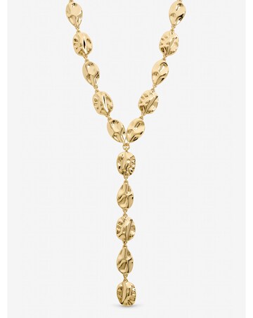 Mood Gold Polished Molten Y-Drop Necklace