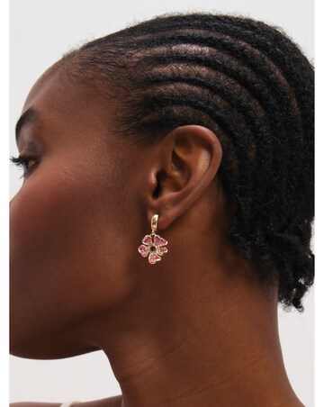 Mood Gold Plated and Multi Coloured Floral Earrings - Pack of 3