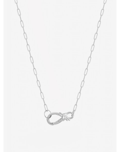 Inicio Sterling Silver Plated Infinity Clasp Necklace - Gift Pouch