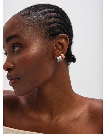 Mood Gold Plated Pastel Hoop Earrings - Pack of 3