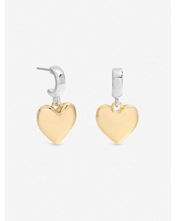 Mood Two Tone Heart Huggie Earrings