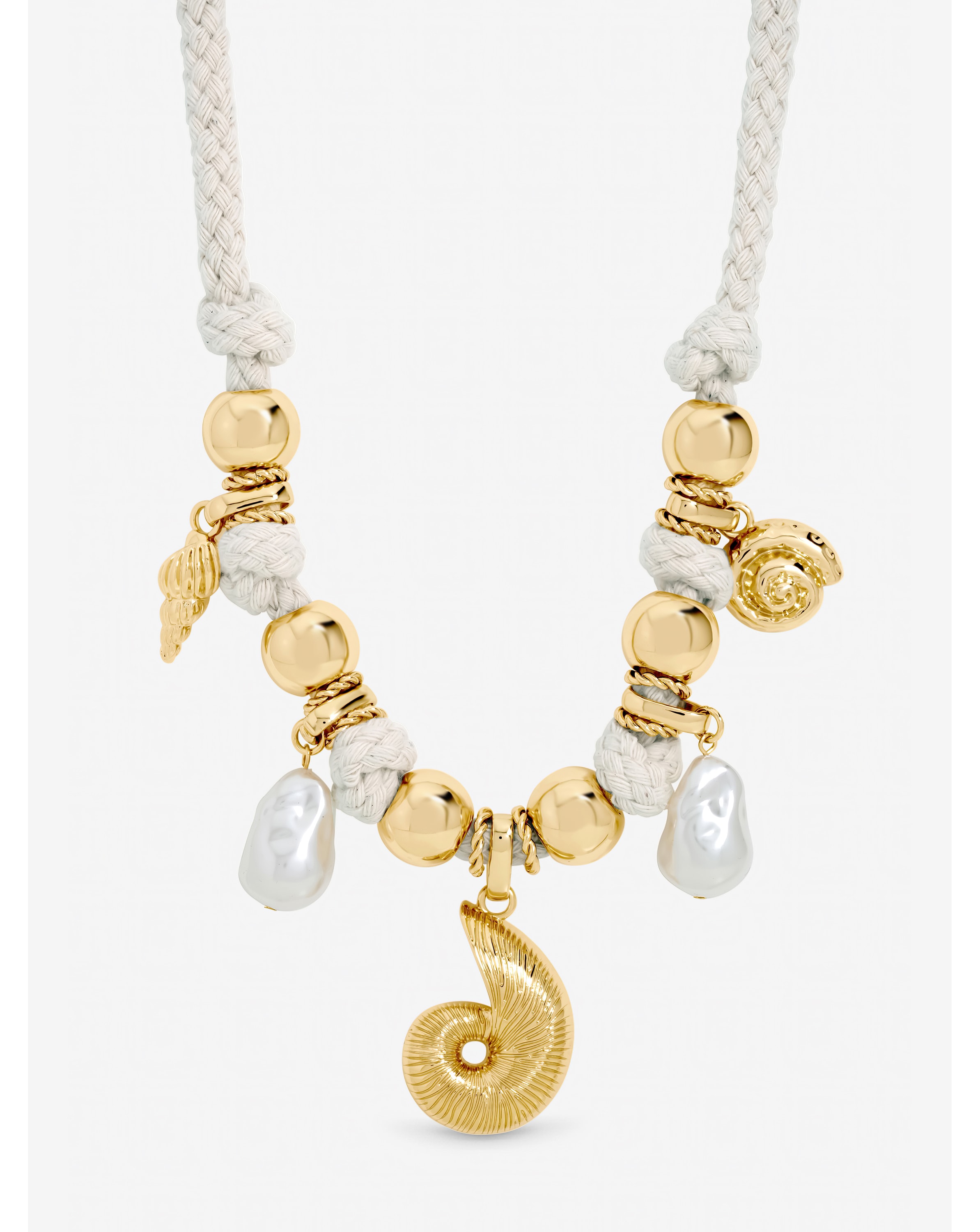 Gold Plated Rope Shell Necklace