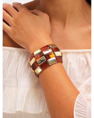 Mood Gold Plated and Resin Statement Stretch Bracelet