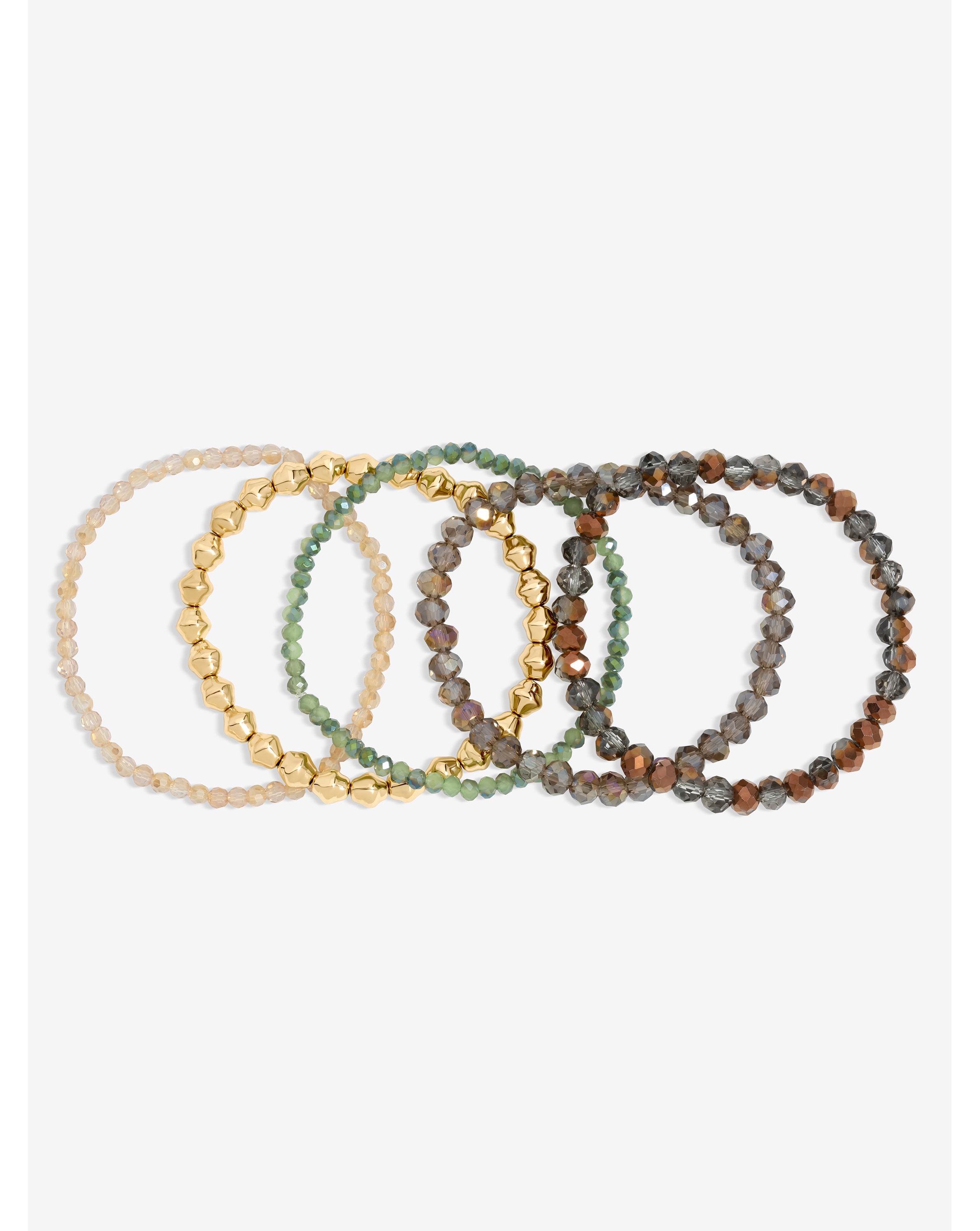 Gold Plated Beaded Bracelets - Pack of 5