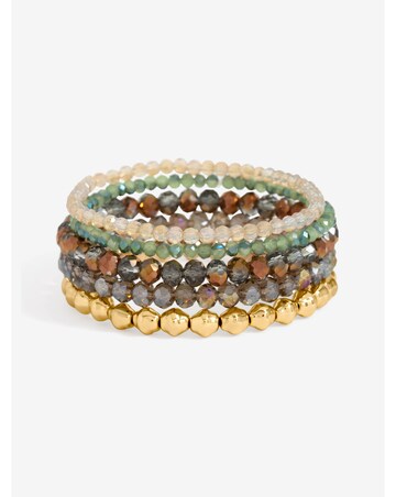 Mood Gold Plated and Polished Multi-Colour Beaded Bracelets - Pack of 5