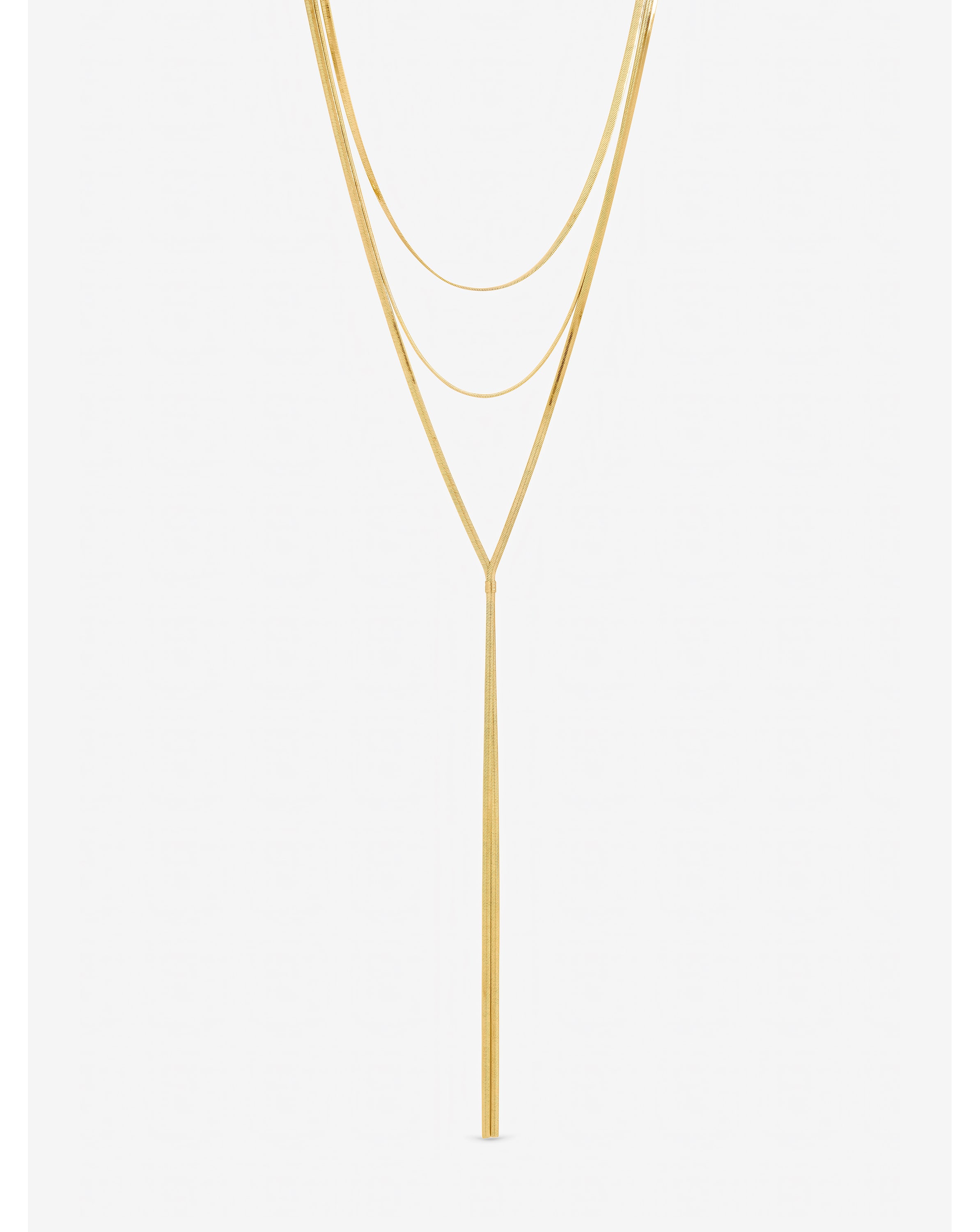 Gold Snake Chain Long Y-Drop Necklace