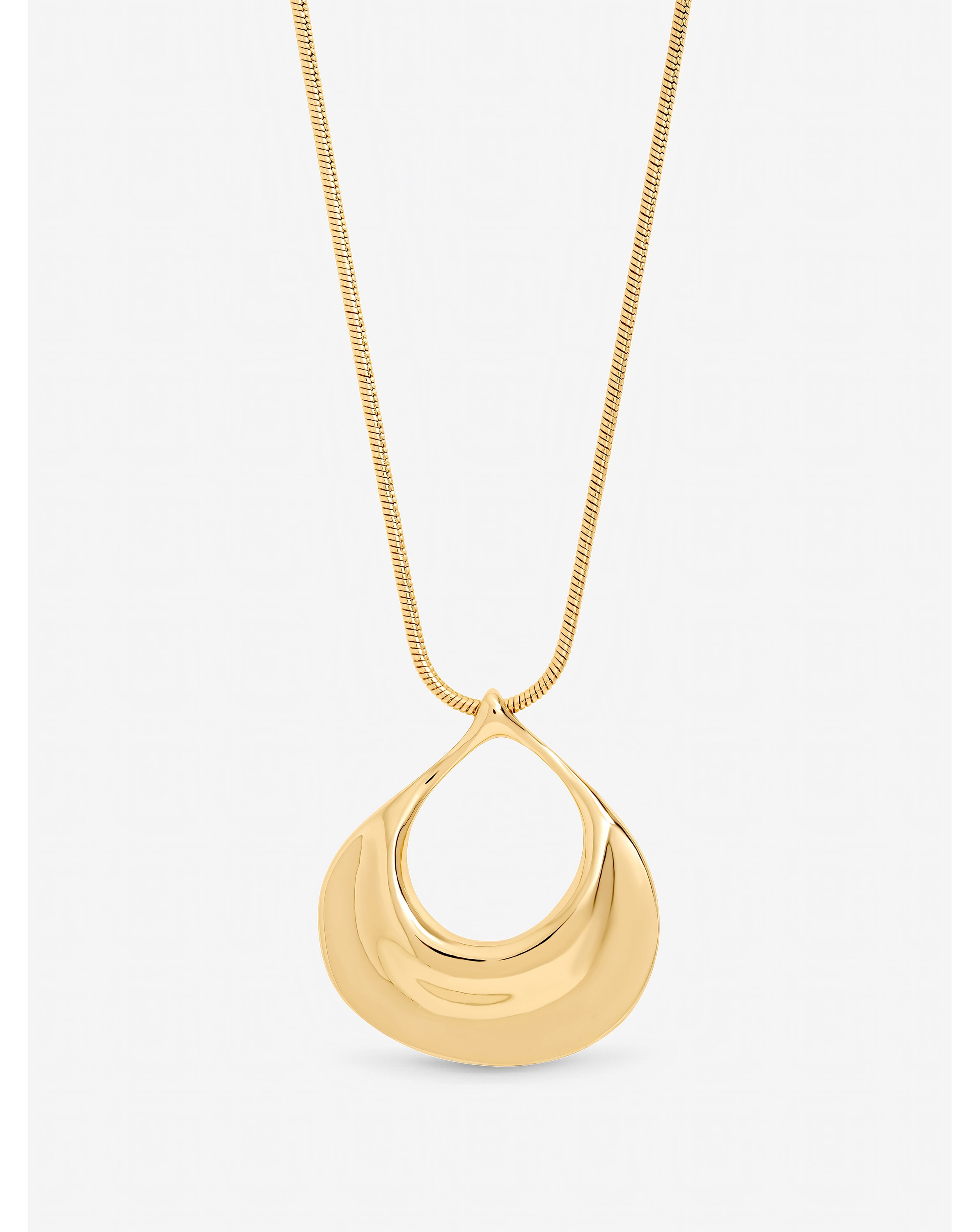Gold Plated Long Open Drop Pendant