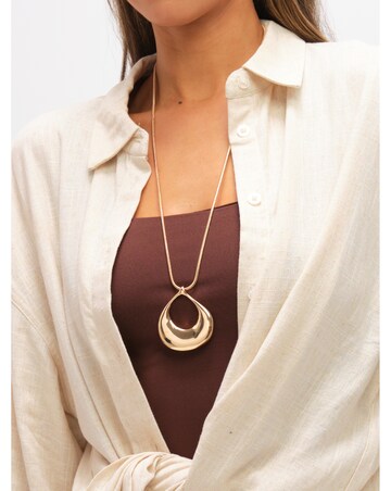 Mood Gold Plated Polished Long Open Drop Pendant