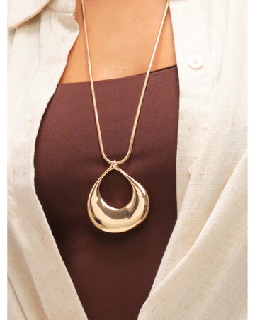 Mood Gold Plated Polished Long Open Drop Pendant