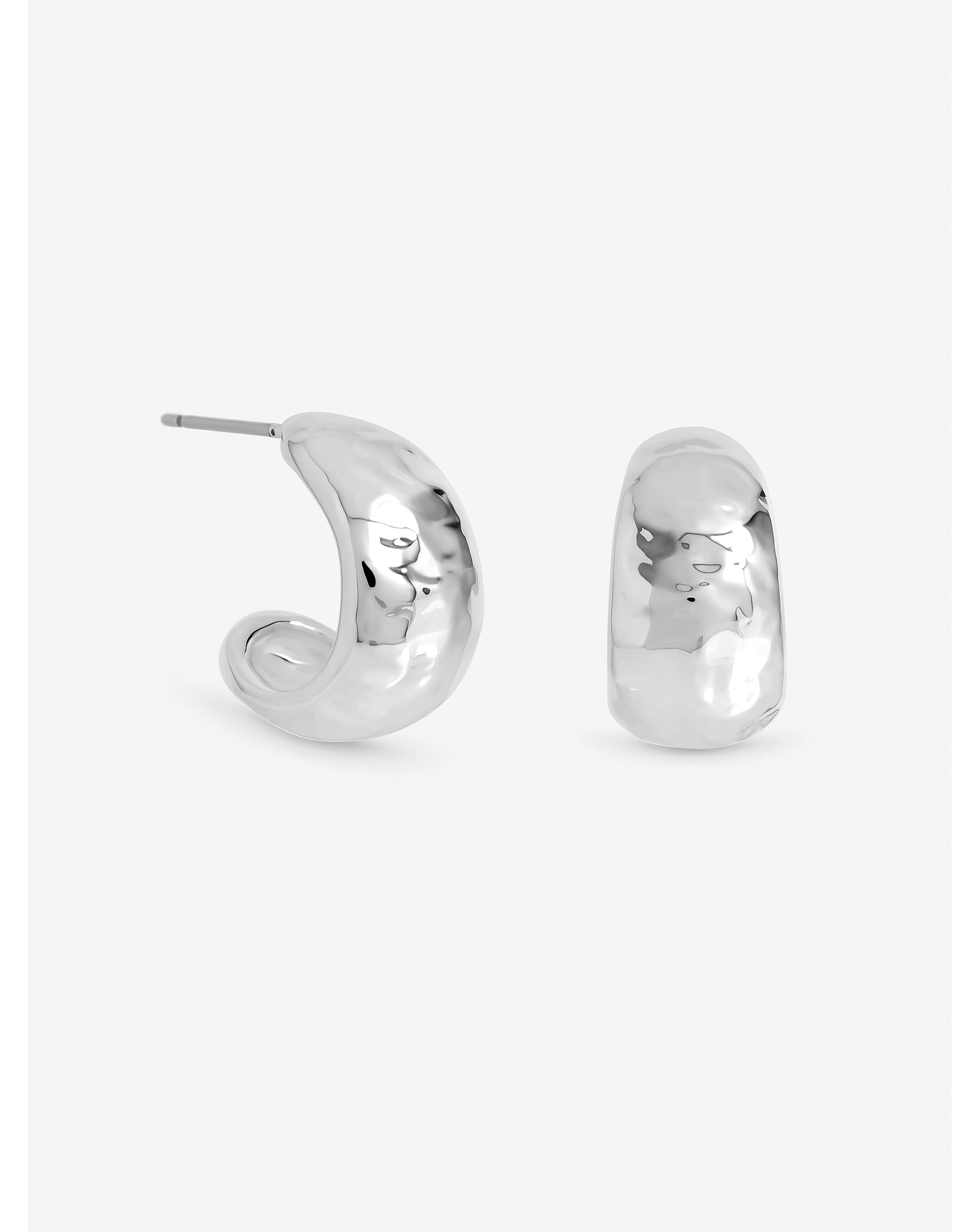 Sterling Silver Plated Molten Hoops