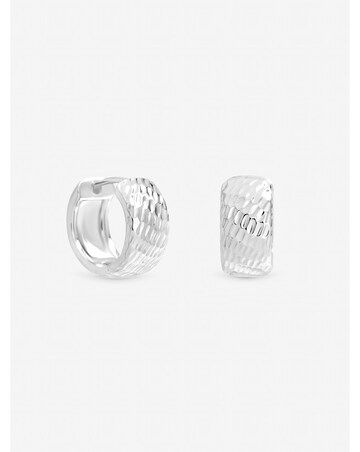 Inicio Sterling Silver Plated Textured Chubby Hoop Earrings