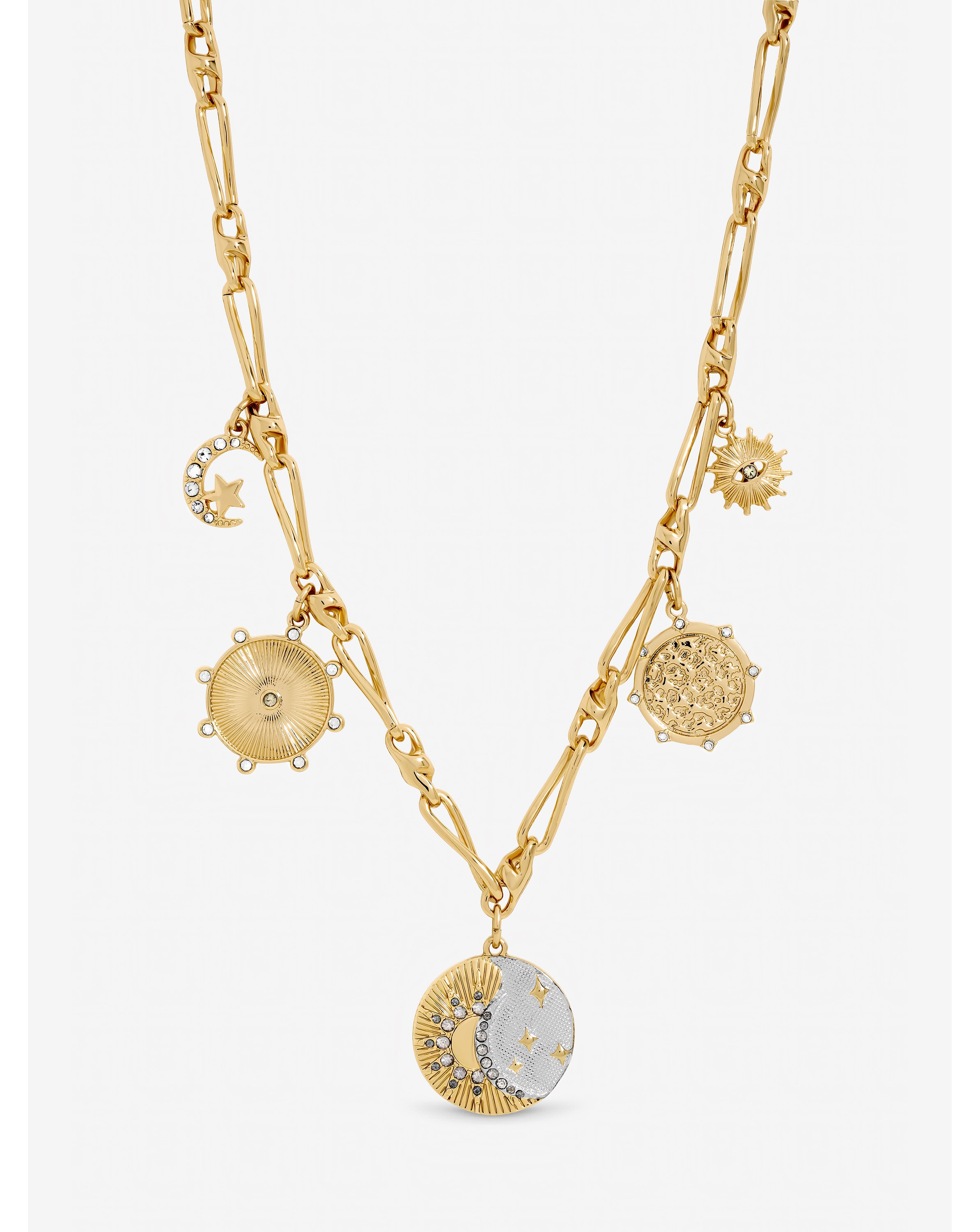 Mood Two Tone Celestial Charm Necklace