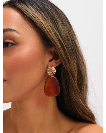 Mood Gold Plated and Resin Statement Drop Earrings