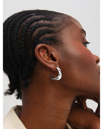 Inicio Sterling Silver Plated Large Polished Twist Hoops