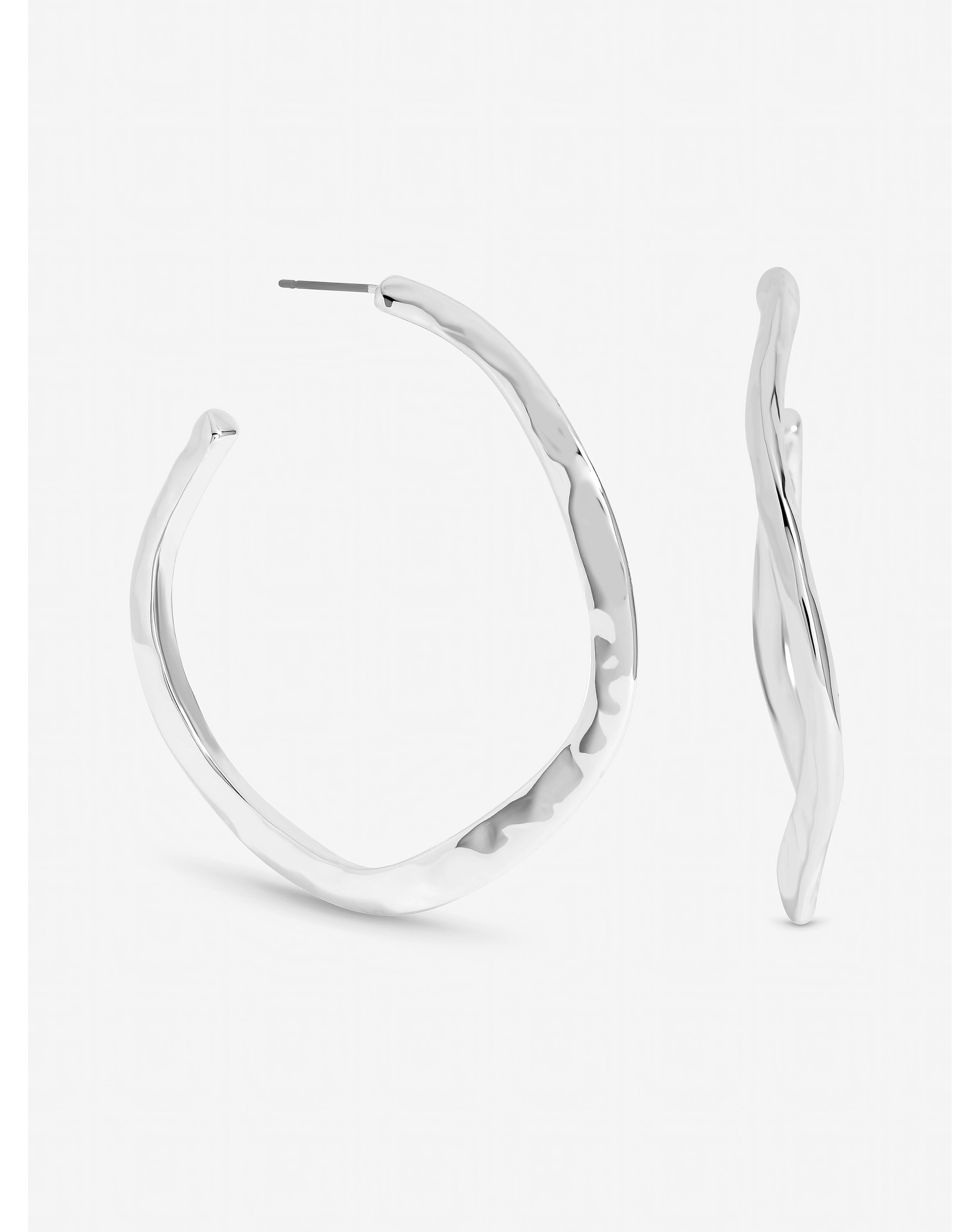 Mood Silver Plated Large Molten Hoops