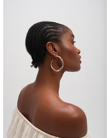 Mood Silver Plated Large Molten Hoops