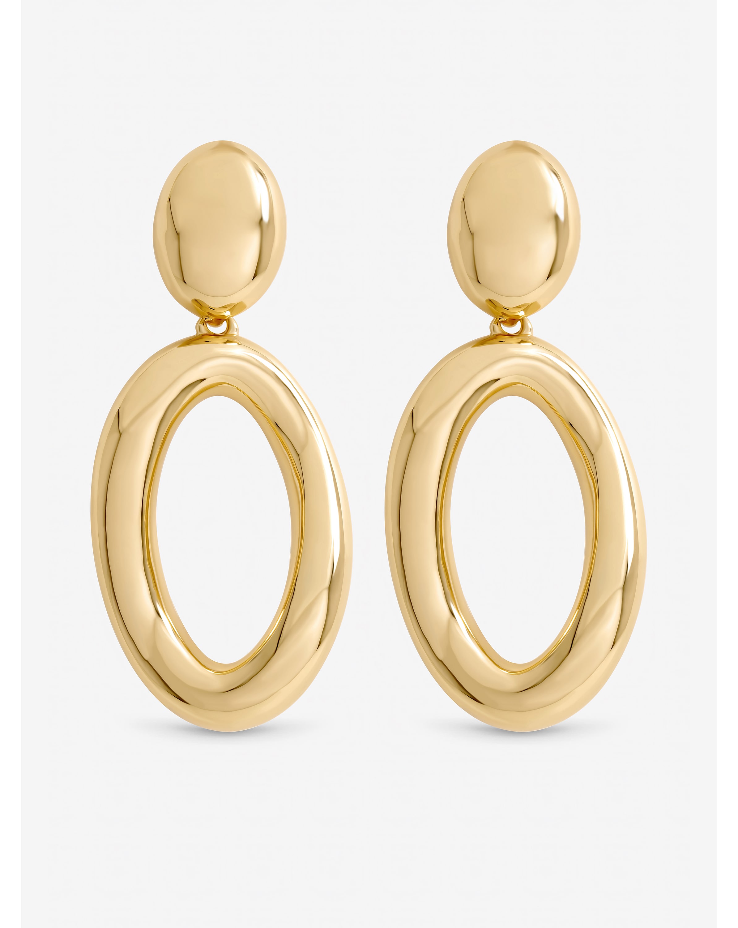 Gold Plated Polished Open Drop Earrings