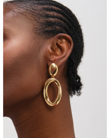 Mood Gold Plated Polished Open Drop Earrings
