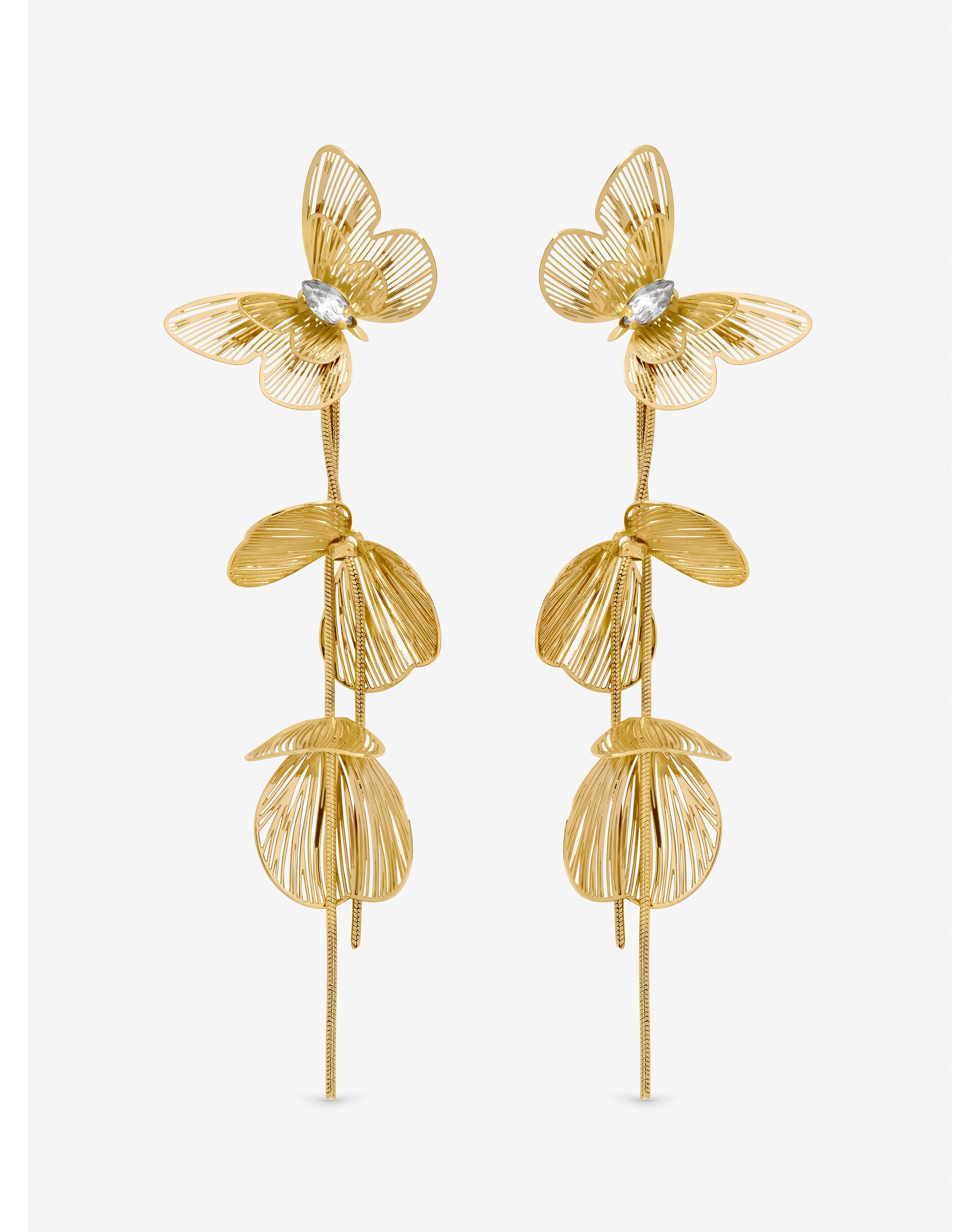 Mood Gold Plated Buttefly Drop Earrings