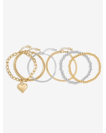 Mood Two Tone Heart Bracelet - Pack of