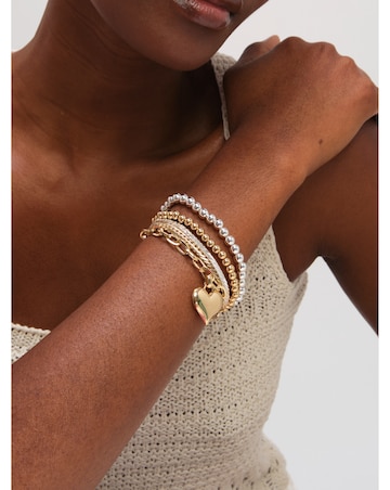 Mood Two Tone Heart Bracelet - Pack of