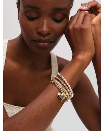 Mood Two Tone Heart Bracelet - Pack of