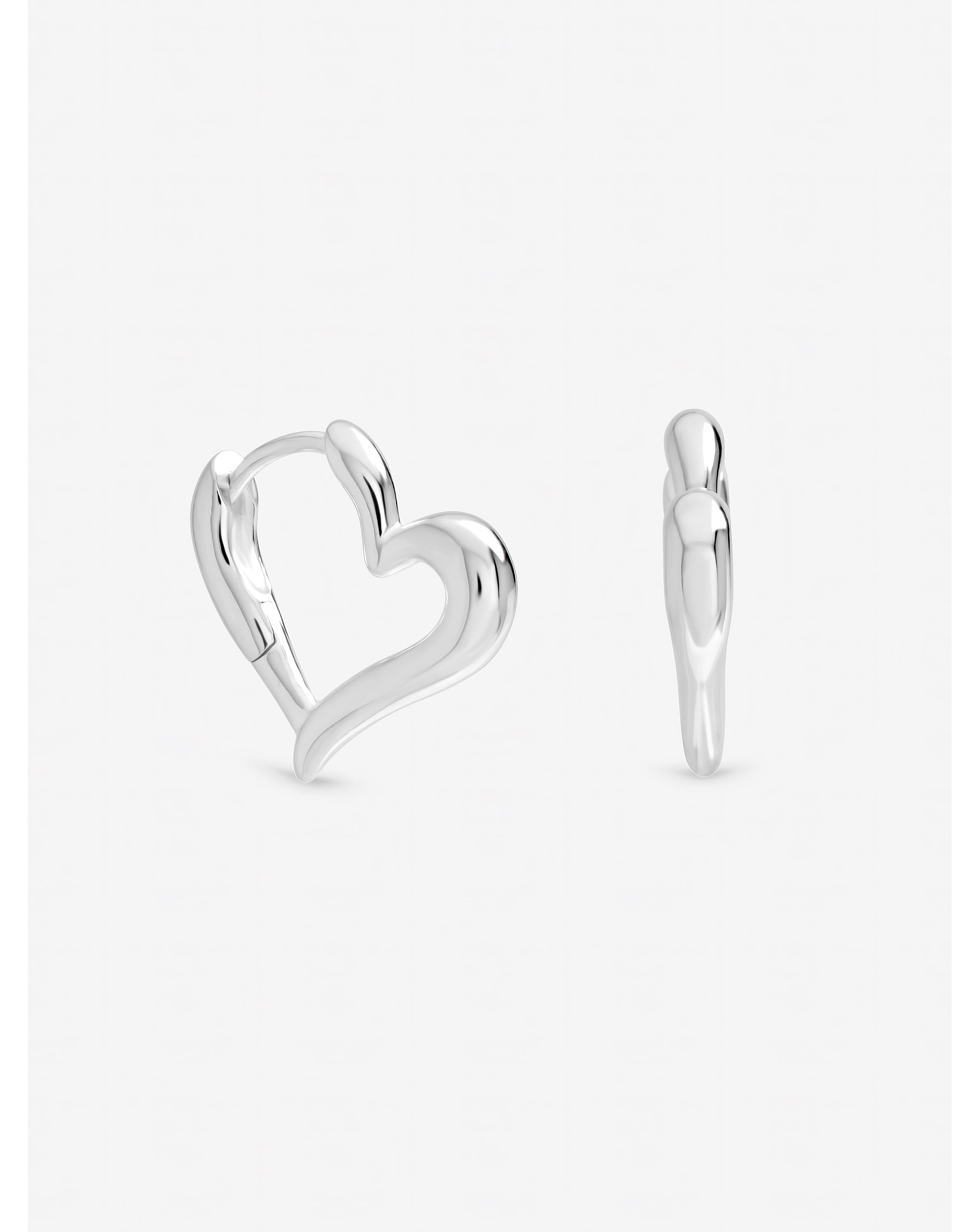 Sterling Silver Plated Heart Hoops