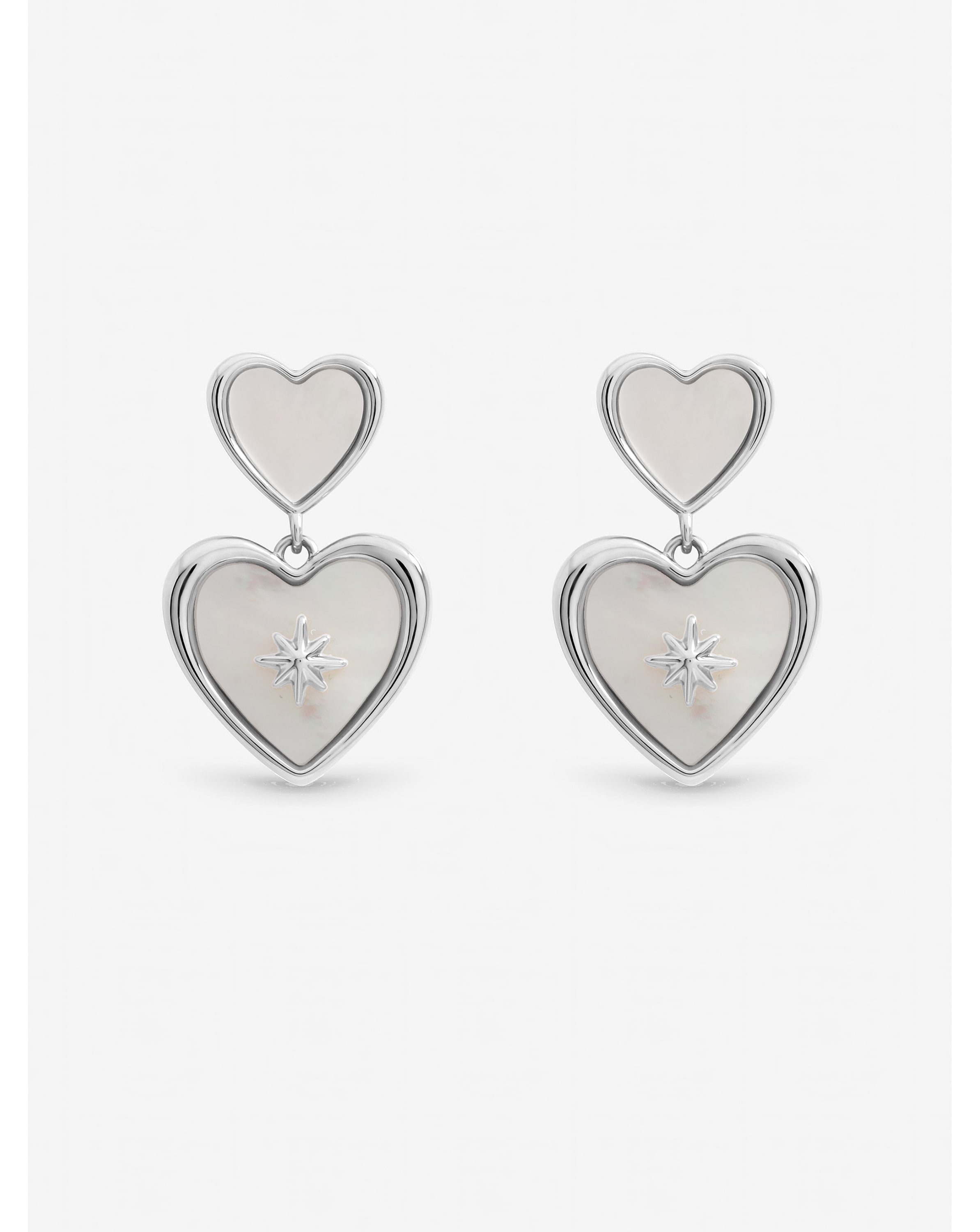 Mother of Pearl Celestial Heart Earrings