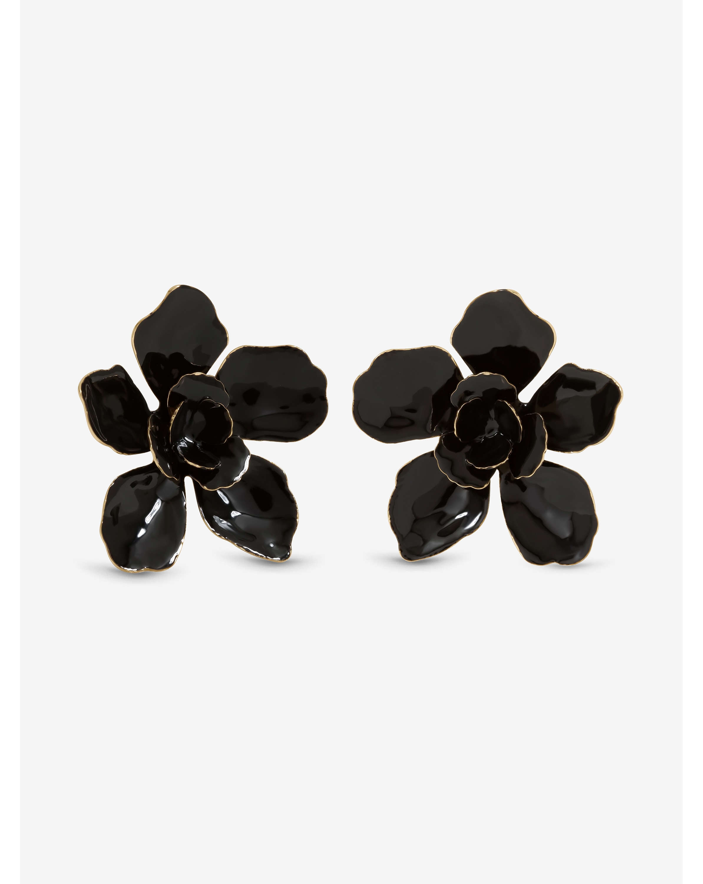 Mood Jet Statement Flower Earrings