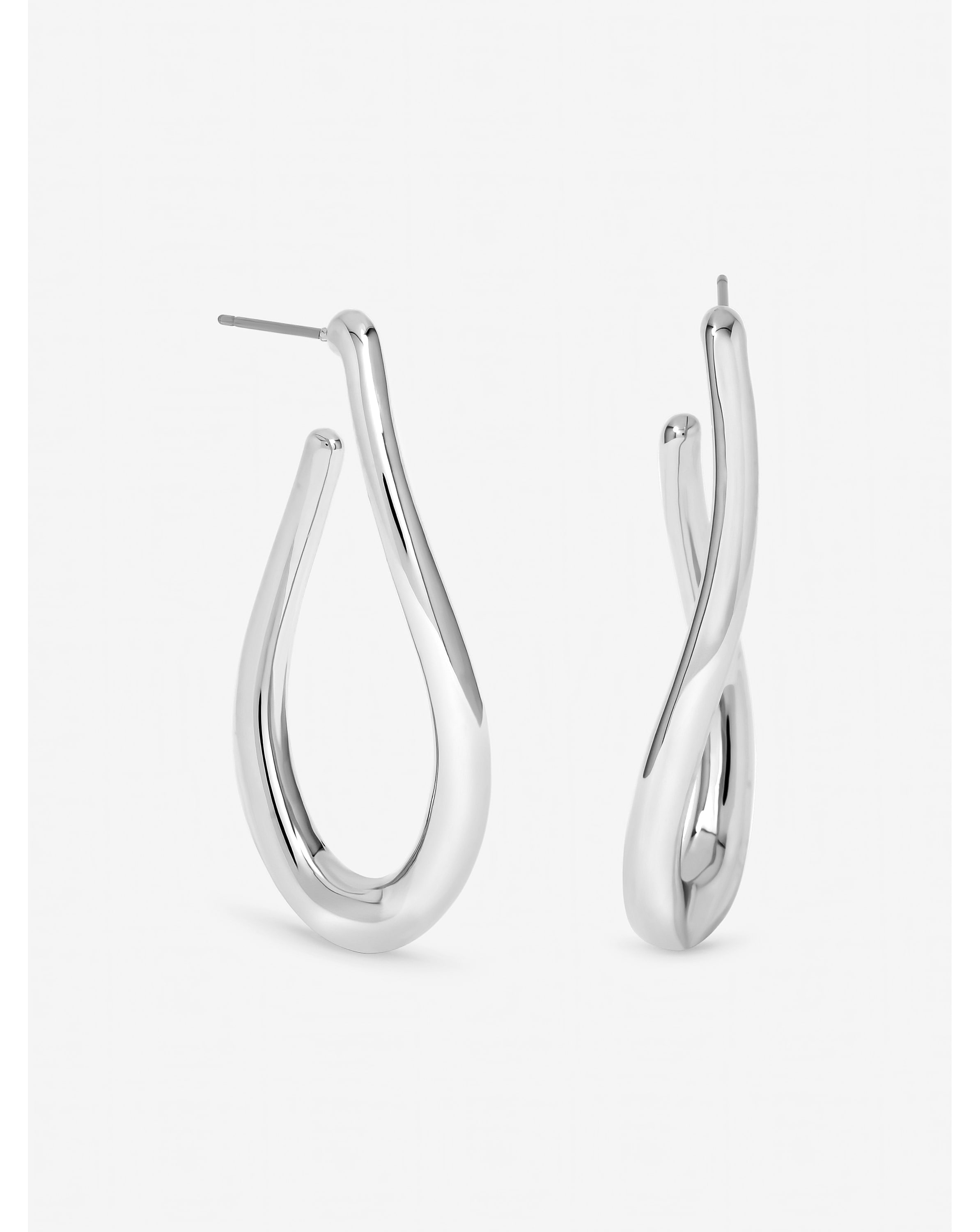 Mood Silver Plated Twist Hoop Earrings
