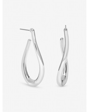 Mood Silver Plated Twist Hoop Earrings