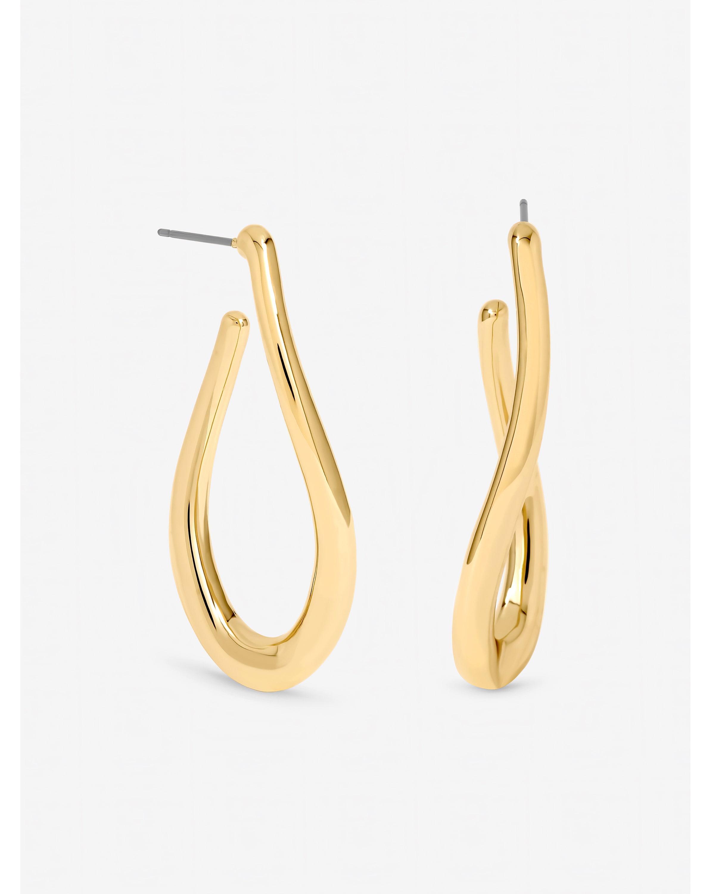 Mood Gold Plated Twist Hoop Earrings