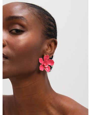Mood Gold Pink Floral Earrings