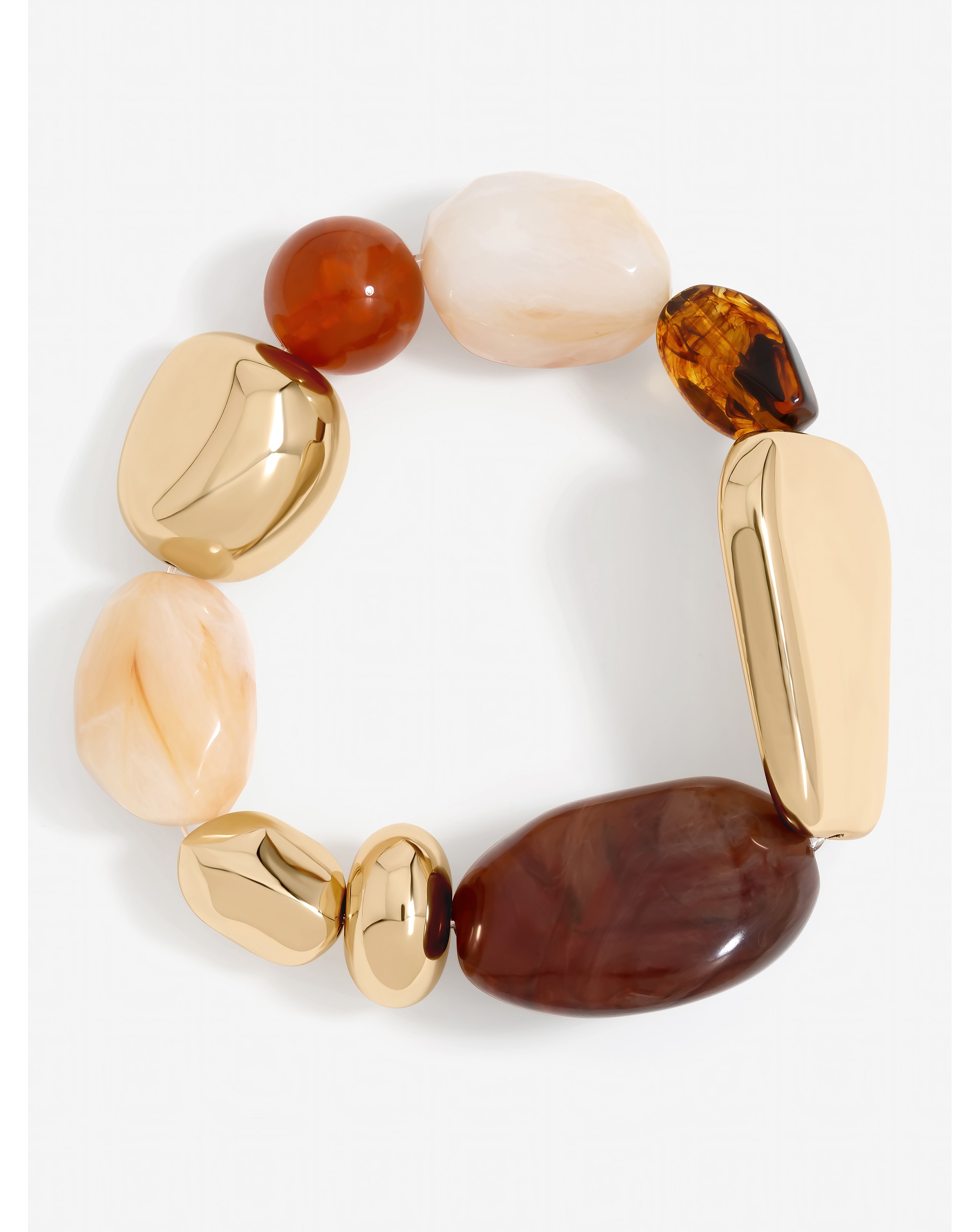 Gold Polished and Resin Stretch Bracelet