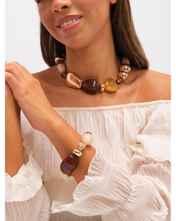 Mood Gold Polished and Resin Stretch Bracelet