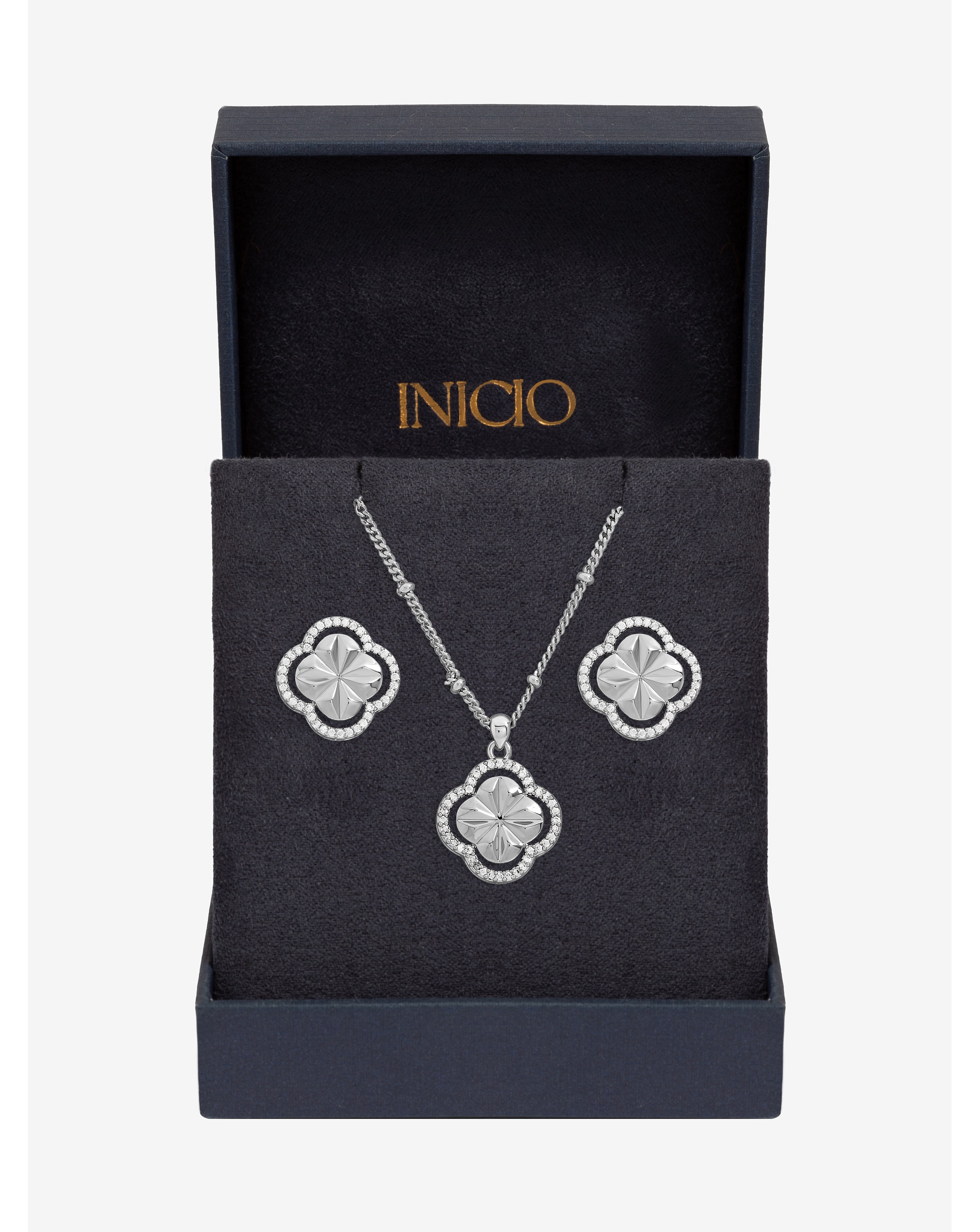 Silver Plated Clover Set - Gift Box