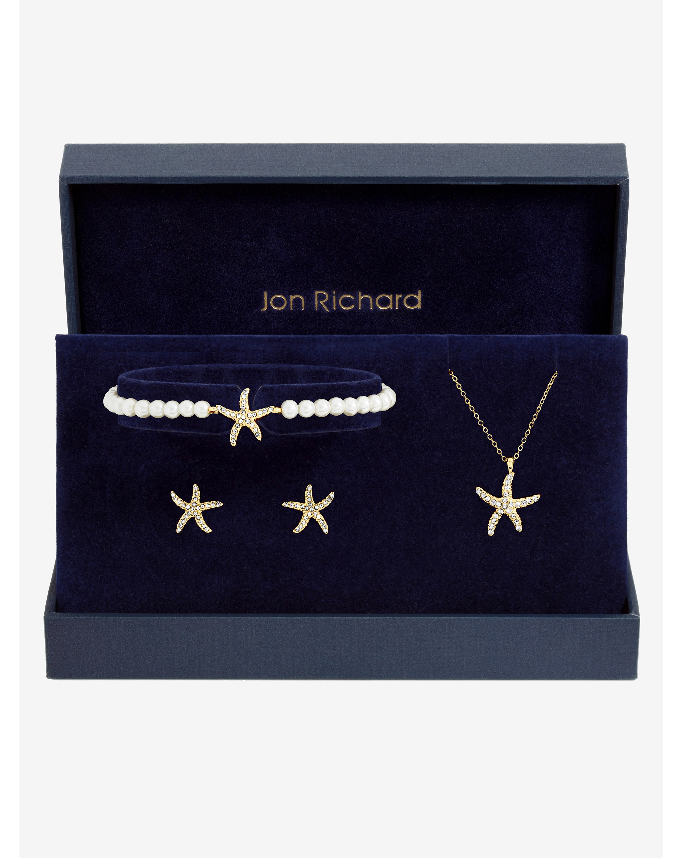 Pave Pearl Starfish Trio Set - Gift Box