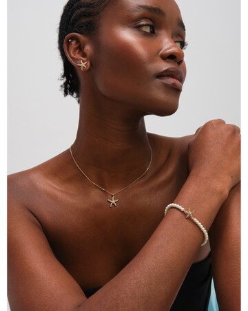 Jon Richard Gold Plated Pave and Pearl Starfish Trio Set - Gift Box