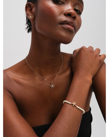 Jon Richard Gold Plated Pave and Pearl Starfish Trio Set - Gift Box