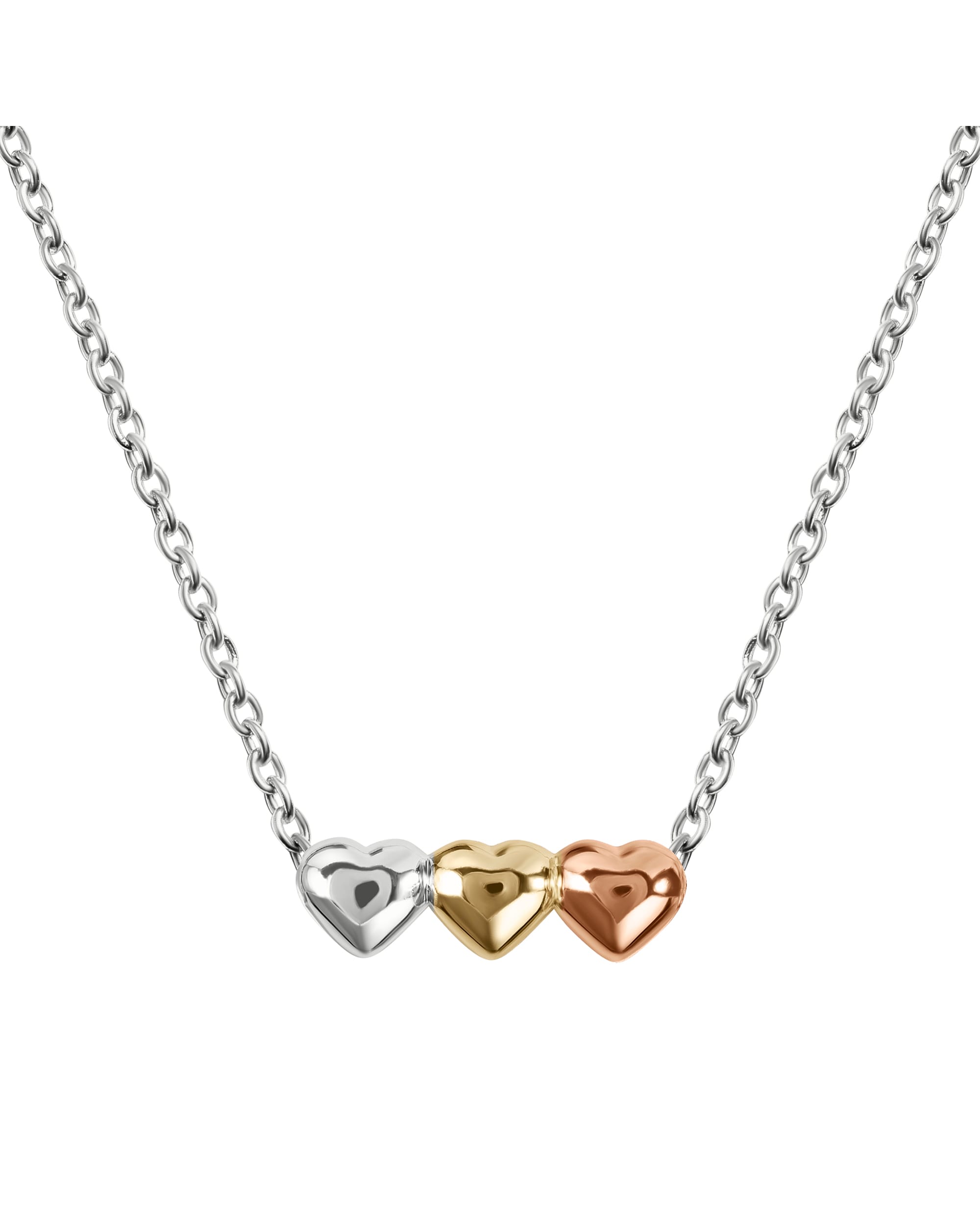 New In - Radley Silver Triple Mix Heart Necklace