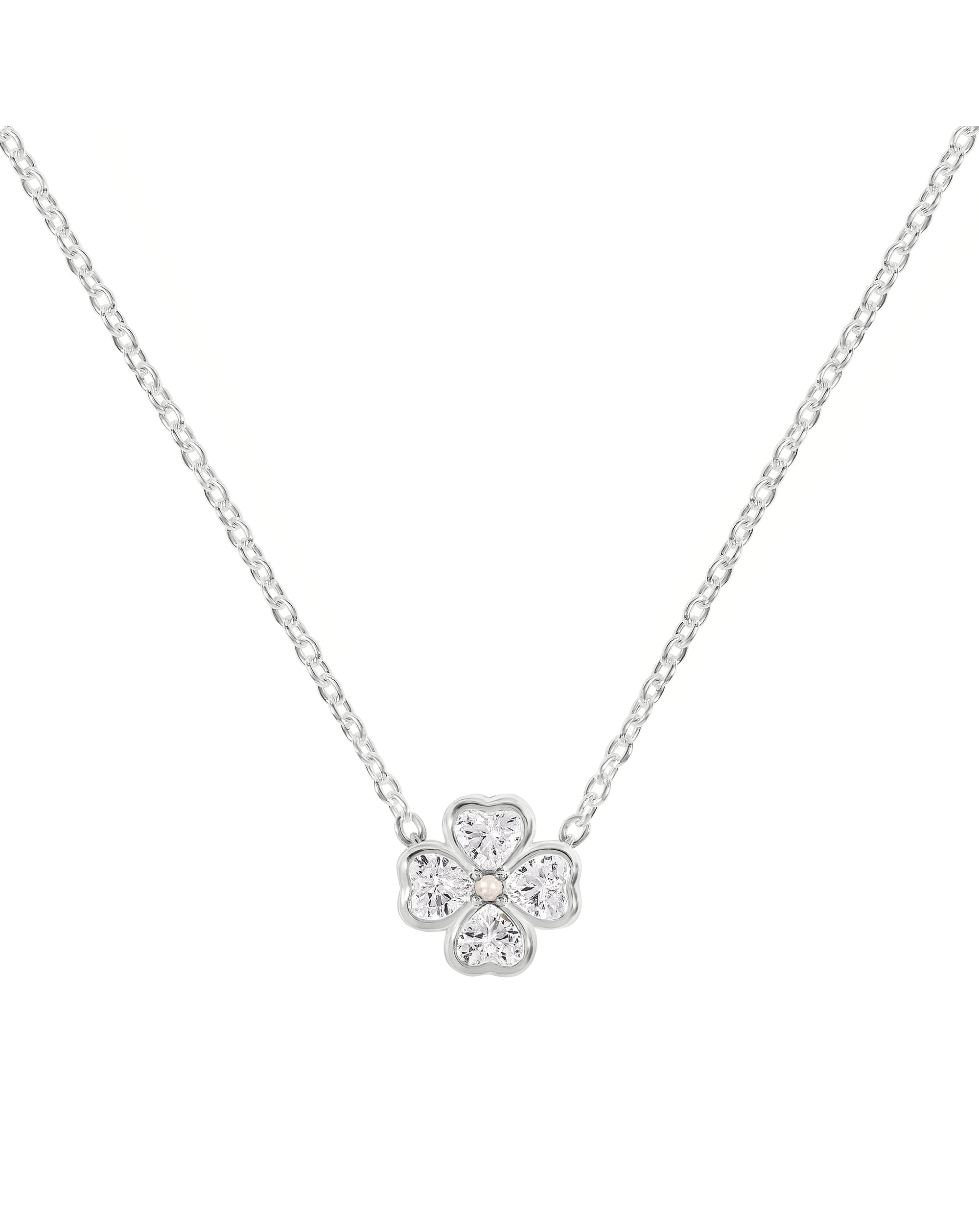 New In - Radley Silver Clear CZ Flower Necklace